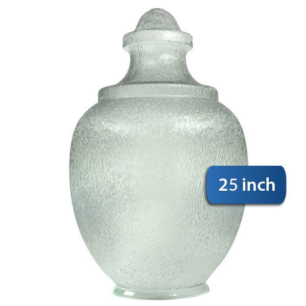 Medium Acorn Plastic Globe with 8" Plain Lip Opening, Clear Textured Polycarbonate - 25 inches