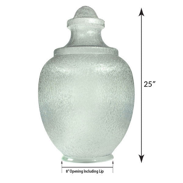Medium Acorn Plastic Globe with 8" Plain Lip Opening, Clear Textured Polycarbonate - 25 inches