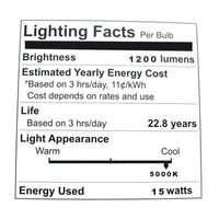 Wet Location LED PAR38 Bulb - 15 Watt - 1200 Lumens - 5000K Daylight - 25 Deg Beam - E26 Medium Base - 120V - Dimmable