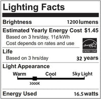 14 Inch LED Mushroom Light - 16.5 Watt - 1200 Lumens - Color Selectable 30K/40K/50K - 120V - Dimmable - White