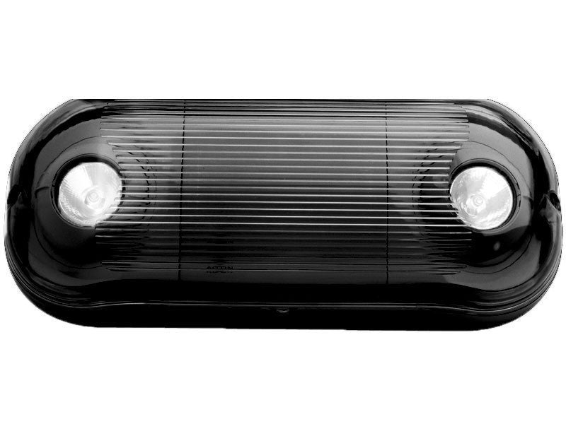 2 Lamp, Weatherproof Emergency Fixture, Black Housing, 120/277V, Ultra bright MR-16 lamps