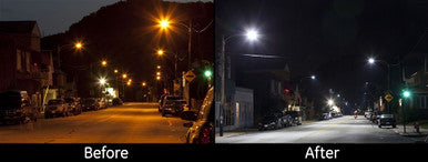 45 Watt LED Dusk To Dawn Light With Photocell - 6200 Lumens - 5000K Daylight - 120-277V - Silver Finish - Includes Arm/Wall Mount