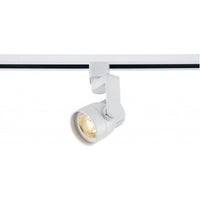 Art Gallery LED Track Lighting Fixture with Angle Arm - White Finish - 24 Deg Beam - 820 Lumens - 3000K Soft White -12 Watt - 120V - Dimmable - 3 Contact Halo Style