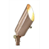 Solid Copper Landscape Flood Light - Raw Copper -  Includes 12V LED MR16 3000K Bulb