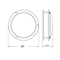 12 Inch LED Designer Flush Mount - 15 Watt - 1200 Lumens - Color Selectable 27K/30K/35K/40K/50K - 120V - Dimmable - Brushed Nickel