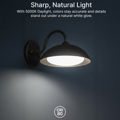 LED Outdoor Gooseneck Wall Lights - Small 12 Watts - 1000 Lumens - 5000K Daylight - 120-277V - Integrated Photocell - Bronze Finish