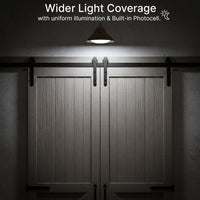 LED Outdoor Gooseneck Wall Lights - Small 12 Watts - 1000 Lumens - 5000K Daylight - 120-277V - Integrated Photocell - Bronze Finish