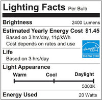 22 Watt LED Corn Bulb - Metal Halide Retrofit -3000 Lumens - 5000K Daylight - 120-277V - E26 Medium Base - Ballast Bypass