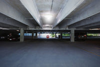 60 Watt LED Round Garage Canopy Light - Ceiling or Conduit Mount - 7100 Lumens - 5000K Daylight - 120-277V - White Finish