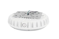 30 Watt LED Round Garage Canopy Light with Motion Sensor - Ceiling or Conduit Mount - 3600 Lumens - 5000K Daylight - 120-277V - White Finish