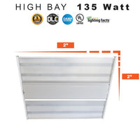 Linear LED High Bay Light - 16.5X10 Inches - Watt Selectable 135W/115W/100W - Max 20250 Lumens - Color Selectable 40K/50K - 120-277V - 0-10V Dimmable