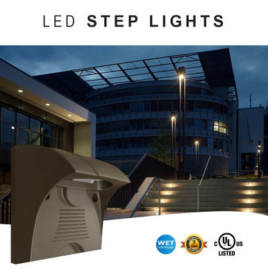 6 Watt Square LED Path Light With Bronze Finish - 3000K Soft White - 650 Lumens - 120-277V