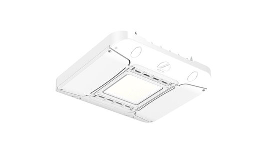 Canopy Light,LED,ALO2,Switchable CCT- 3000K, 4000K, and 5000K,Flat glass clear lens,120-277V,Sensor Ready Receptacle,White, super durable