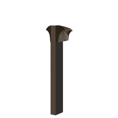 12 Watt 2 Square LED Path Light With Bronze Finish - 3000K Soft White - With 2 Sided 36 Inch Post - 1300 Lumens - 120-277V