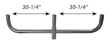 3 Light Bullhorn mounting bracket, 180 Degrees - slips on 2-3/8 In round pole - HUGE - 60 Inches Across