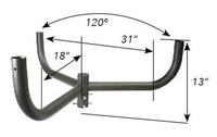 Triple Light Bullhorn mounting bracket, slips on 2-3/8 round pole or tenon