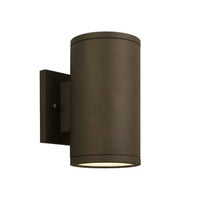15 Watt LED Sconce Cylinder - 1200 Lumens - 3000K Soft White - 120V - Bronze Finish - Dimmable Down Light