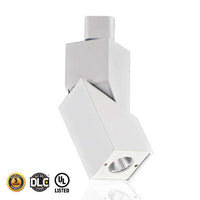 Square Head LED Track Light - 10 Watt - 700 Lumens - 4000K Cool White - 120V - White Finish - 3 Contact Halo Style