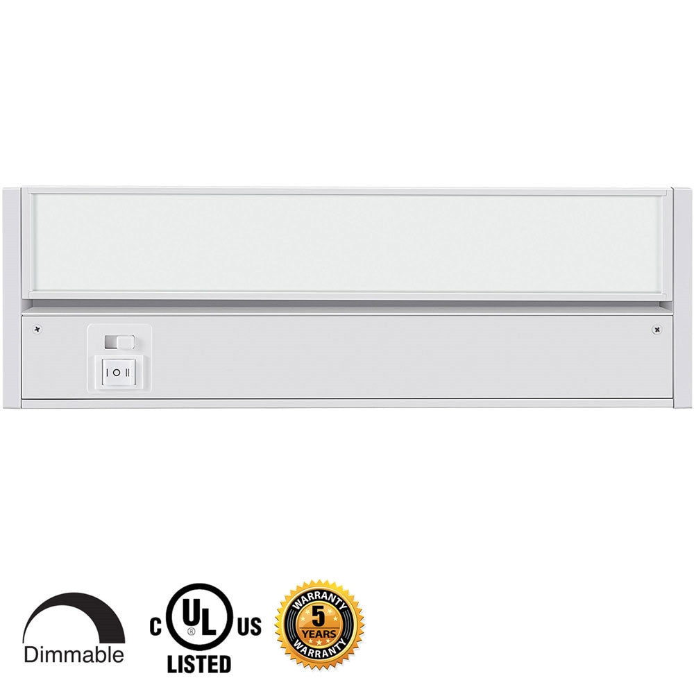 16 Inch LED Undercabinet Light - 5 Watt - 275 Lumens - Color Selectable 27K/30K/40K - 120V - White Finish - Dimmable With Adjustable/HI-Low Switch
