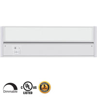 16 Inch LED Undercabinet Light - 5 Watt - 275 Lumens - Color Selectable 27K/30K/40K - 120V - White Finish - Dimmable With Adjustable/HI-Low Switch