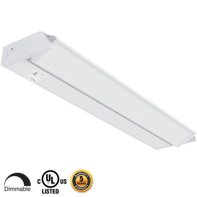 21 Inch LED Undercabinet Light - 8 Watt - 450 Lumens - Color Selectable 27K/30K/40K - 120V - White Finish - Dimmable With Adjustable/HI-Low Switch