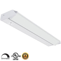 21 Inch LED Undercabinet Light - 8 Watt - 450 Lumens - Color Selectable 27K/30K/40K - 120V - White Finish - Dimmable With Adjustable/HI-Low Switch