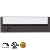 16 Inch LED Undercabinet Light - 5 Watt - 275 Lumens - Color Selectable 27K/30K/40K - 120V - Bronze Finish - Dimmable With Adjustable/HI-Low Switch