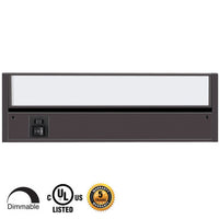 12 Inch LED Undercabinet Light - 5 Watt - 275 Lumens - Color Selectable 27K/30K/40K - 120V - Bronze Finish - Dimmable With Adjustable/HI-Low Switch