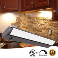 24 Inch LED Undercabinet Light - 12 Watt - 650 Lumens - Color Selectable 27K/30K/40K - 120V - Bronze Finish - Dimmable With Adjustable/HI-Low Switch