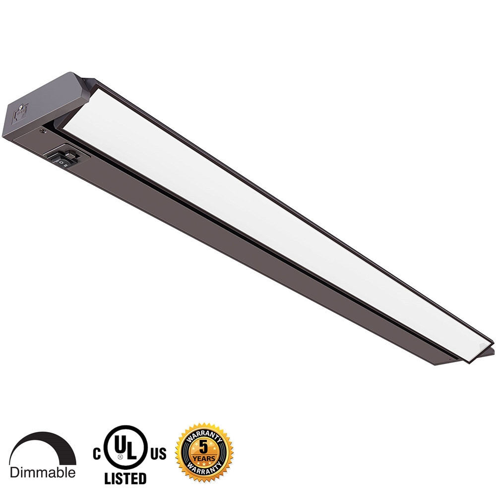 33 Inch LED Undercabinet Light - 16 Watt - 900 Lumens - Color Selectable 27K/30K/40K - 120V - Bronze Finish - Dimmable With Adjustable/HI-Low Switch