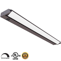 33 Inch LED Undercabinet Light - 16 Watt - 900 Lumens - Color Selectable 27K/30K/40K - 120V - Bronze Finish - Dimmable With Adjustable/HI-Low Switch