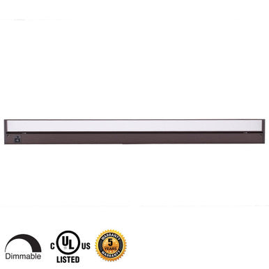 42 Inch LED Undercabinet Light - 20 Watt - 1100 Lumens - Color Selectable 27K/30K/40K - 120V - Bronze Finish - Dimmable With Adjustable/HI-Low Switch