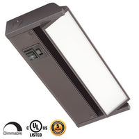 8 Inch LED Undercabinet Light - 3 Watt - 150 Lumens - Color Selectable 27K/30K/40K - 120V - Bronze Finish - Dimmable With Adjustable/HI-Low Switch