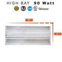 90 Watt Linear LED High Bay Light - 1x2 Foot - With Motion Sensor - 12000 Lumens - 5000K Daylight - 120-277V - Dimmable