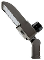 70 Watt LED Parking Lot Area Light - Slipfitter Mount with Motion Sensor and Photocell - 9600 Lumens - 5000K Daylight - 120-277V - Bronze Finish