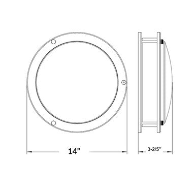 14 Inch LED Designer Flush Mount - 20 Watt - 1500 Lumens - Color Selectable 27K/30K/35K/40K/50K - 120V - Dimmable - Brushed Nickel
