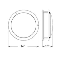 14 Inch LED Designer Flush Mount - 20 Watt - 1500 Lumens - Color Selectable 27K/30K/35K/40K/50K - 120V - Dimmable - Brushed Nickel
