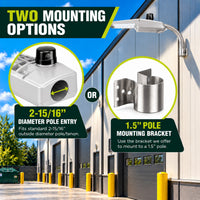 150 Watt LED Dusk To Dawn Light With Photocell - 20000 Lumens - 5000K Daylight - 120-277V - Silver Finish