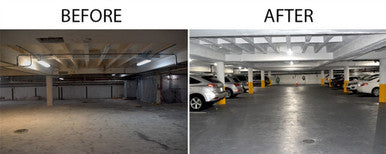 Square LED Canopy Light - 40 Watt - Ceiling or Conduit Mount - 5400 Lumens - 5000K Daylight - 120-277V- White
