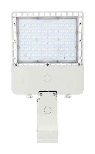 105 Watt LED Parking Lot Area Light - Pole Mount with Photocell - 13800 Lumens - 5000K Daylight - 480V - White Finish