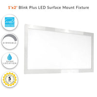 LED 1ft.x2ft. Surface Mounted Blink Ceiling Light - 22 Watt - 1900 Lumens - 5000K Daylight - 120-277V - Dimmable