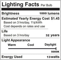 Wet Location LED PAR30 Bulb - 12.5 Watt - 1000 Lumens - 5000K Daylight - 25 Deg Beam - E26 Medium Base - 120V - Dimmable