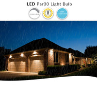 Wet Location LED PAR30 Bulb - 12.5 Watt - 1000 Lumens - 2700K Warm White - 40 Deg Beam - E26 Medium Base - 120V - Dimmable