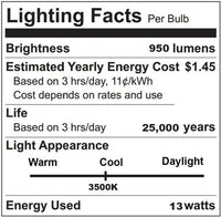 Wet Location LED PAR30 Bulb - 12.5 Watt - 1000 Lumens - 3500K Neutral White - 40 Deg Beam - E26 Medium Base - 120V - Dimmable