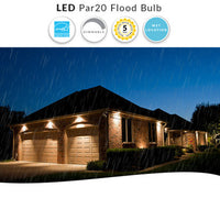 Wet Location LED PAR20 Bulb - 6.5 Watt - 520 Lumens - 4000K Cool White - 40 Deg Beam - E26 Medium Base - 120V - Dimmable