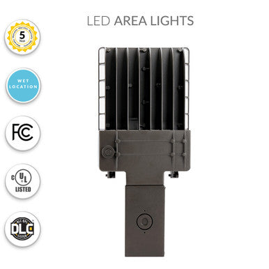 40 Watt LED Parking Lot Area Light - Pole Mount - 5600 Lumens - 5000K Daylight - 120-277V - Bronze Finish