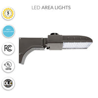 40 Watt LED Parking Lot Area Light - Pole Mount with Photocell - 5600 Lumens - 5000K Daylight - 480V - Bronze Finish