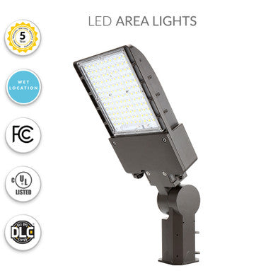 40 Watt LED Parking Lot Area Light - Slipfitter Mount - 5600 Lumens - 5000K Daylight - 480V - Bronze Finish