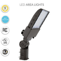 40 Watt LED Parking Lot Area Light - Slipfitter Mount with Photocell - 5600 Lumens - 5000K Daylight - 120-277V - Bronze Finish
