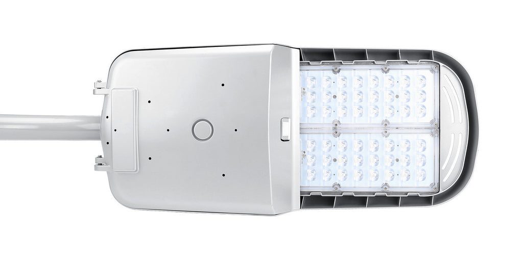 150 Watt LED Dusk To Dawn Light With Photocell - 20000 Lumens - 5000K Daylight - 120-277V - Silver Finish - Includes Arm/Wall Mount